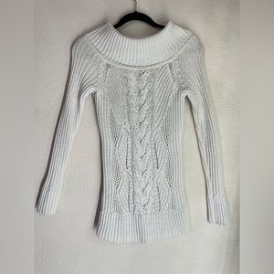 White House/Black Market white, sequin, woven long sleeve sweater